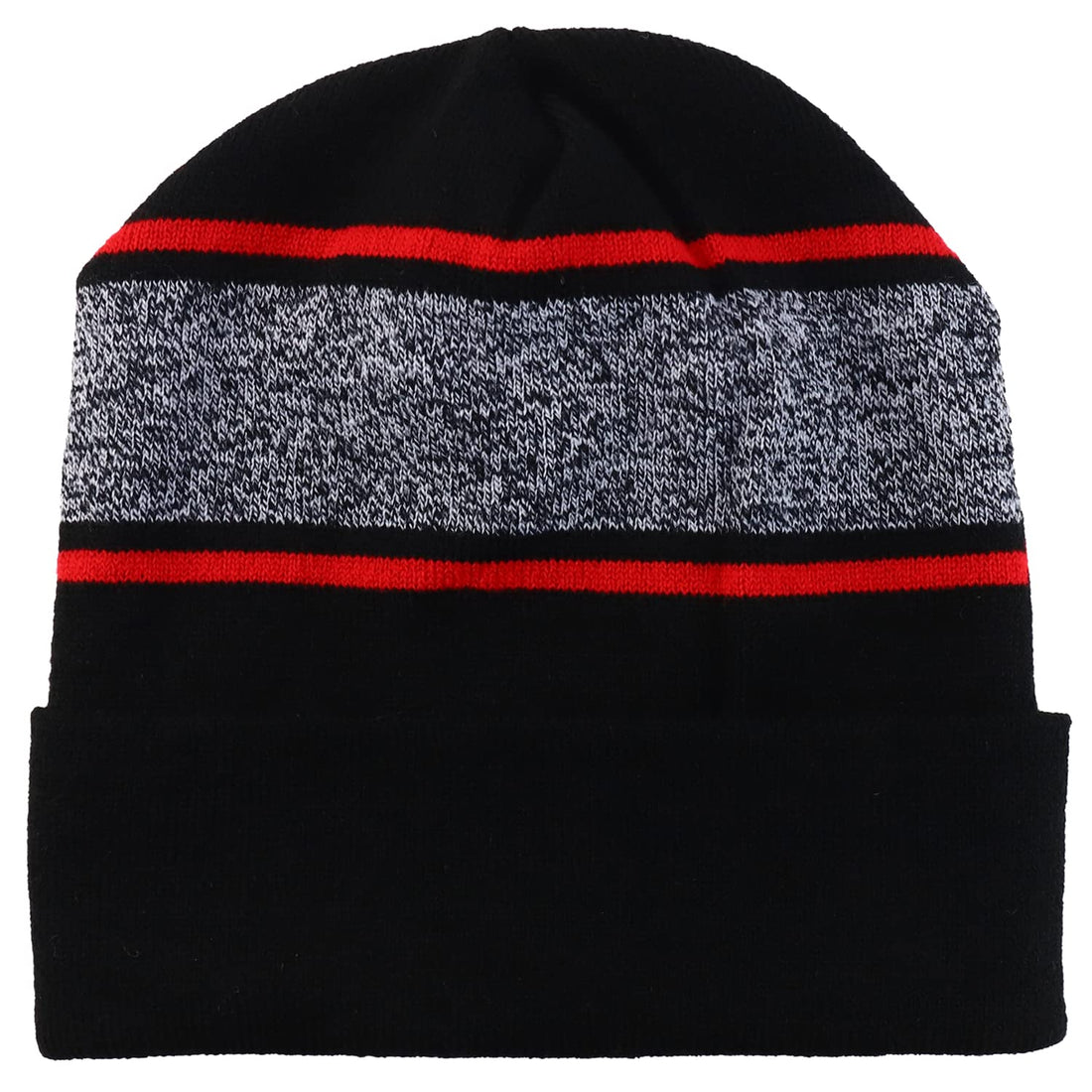 Trendy Apparel Shop Made in USA Striped Contrasting Stripes Long Cuff Beanie