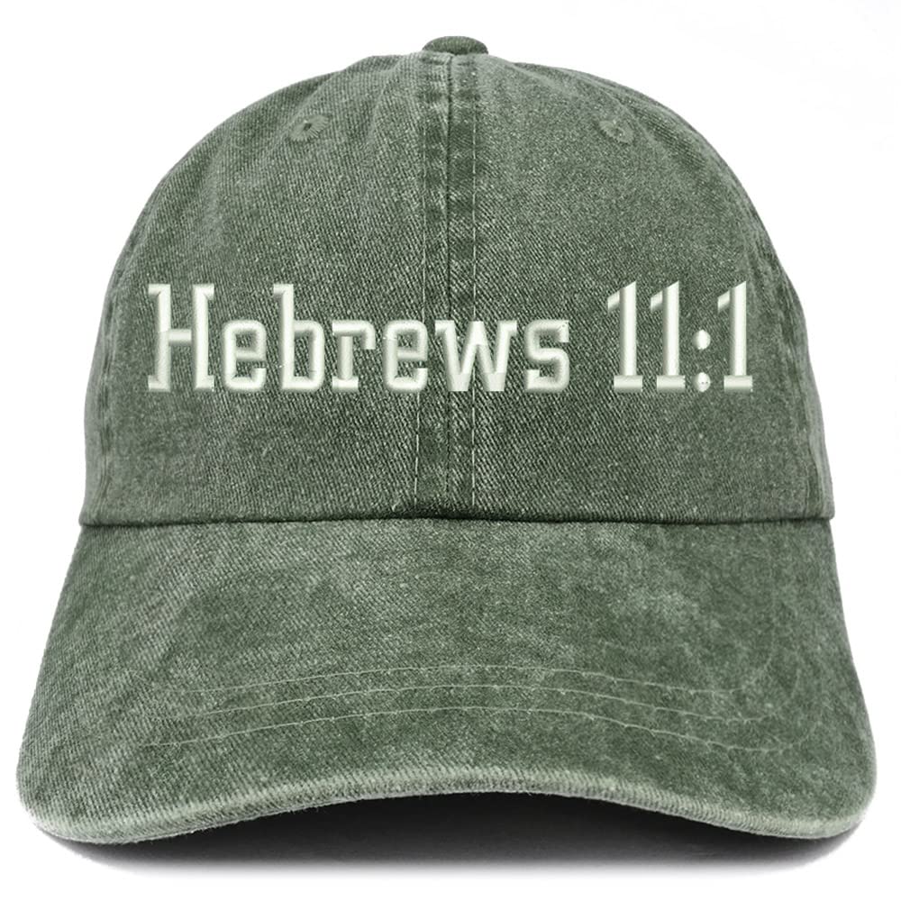 Trendy Apparel Shop Hebrews 11:1 Washed Pigment Dyed Baseball Cap