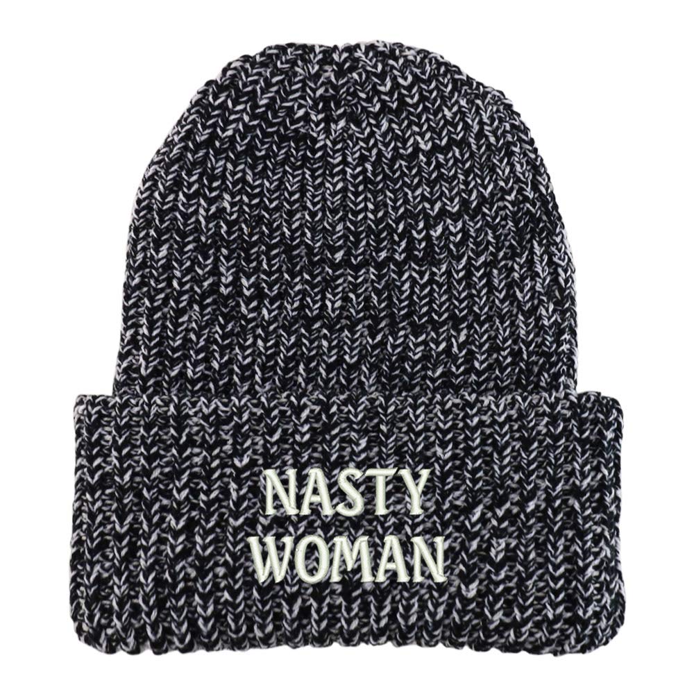 Trendy Apparel Shop Nasty Woman Long Cuffed Thick Ribbed Knit Beanie
