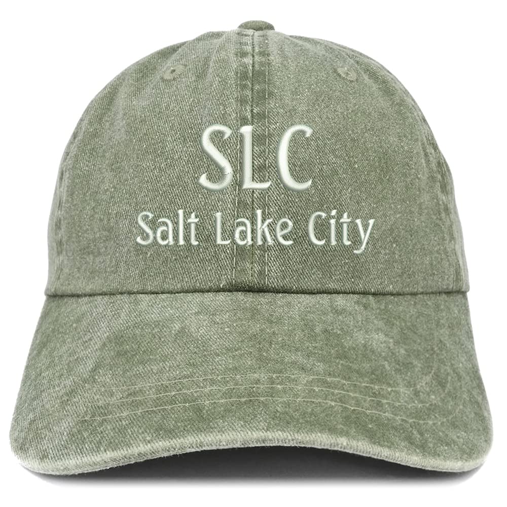 Trendy Apparel Shop SLC Salt Lake City Embroidered Pigment Dyed Washed Baseball Cap