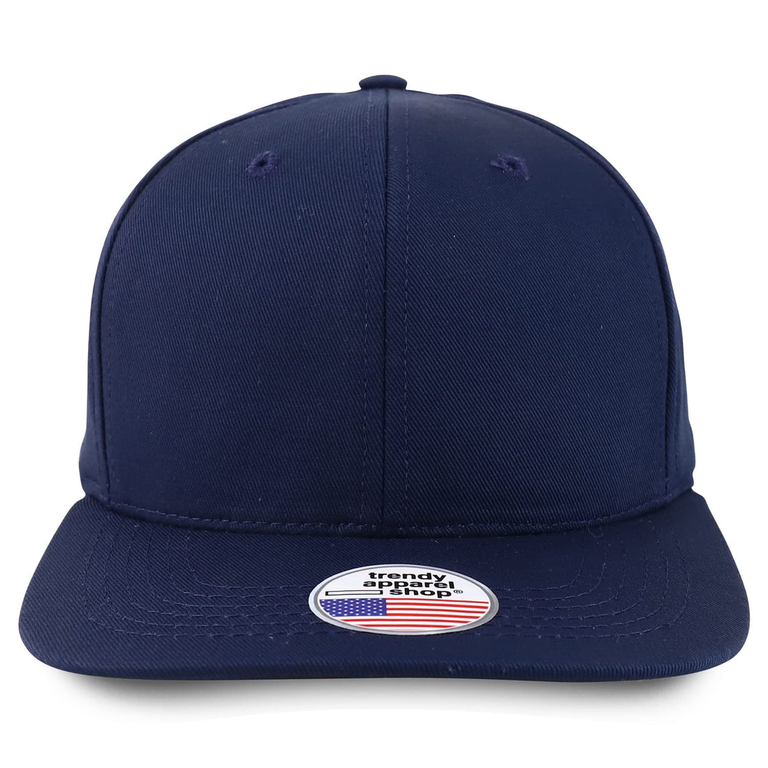 Trendy Apparel Shop Made in USA Structured 6 Panel Flatbill Snapback Cap