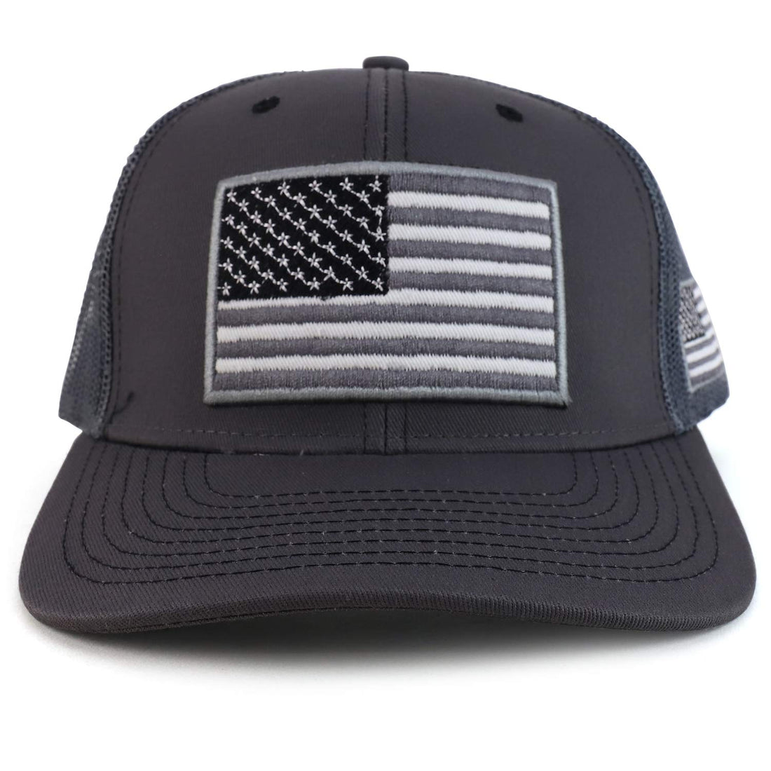 Trendy Apparel Shop 3D USA Flag Embroidered Structured Snapback Mesh Back Cap