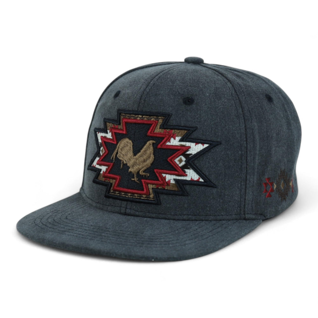 Trendy Apparel Shop Rodeo Design Embroidered Washed Cotton Flat Bill Snapback Cap