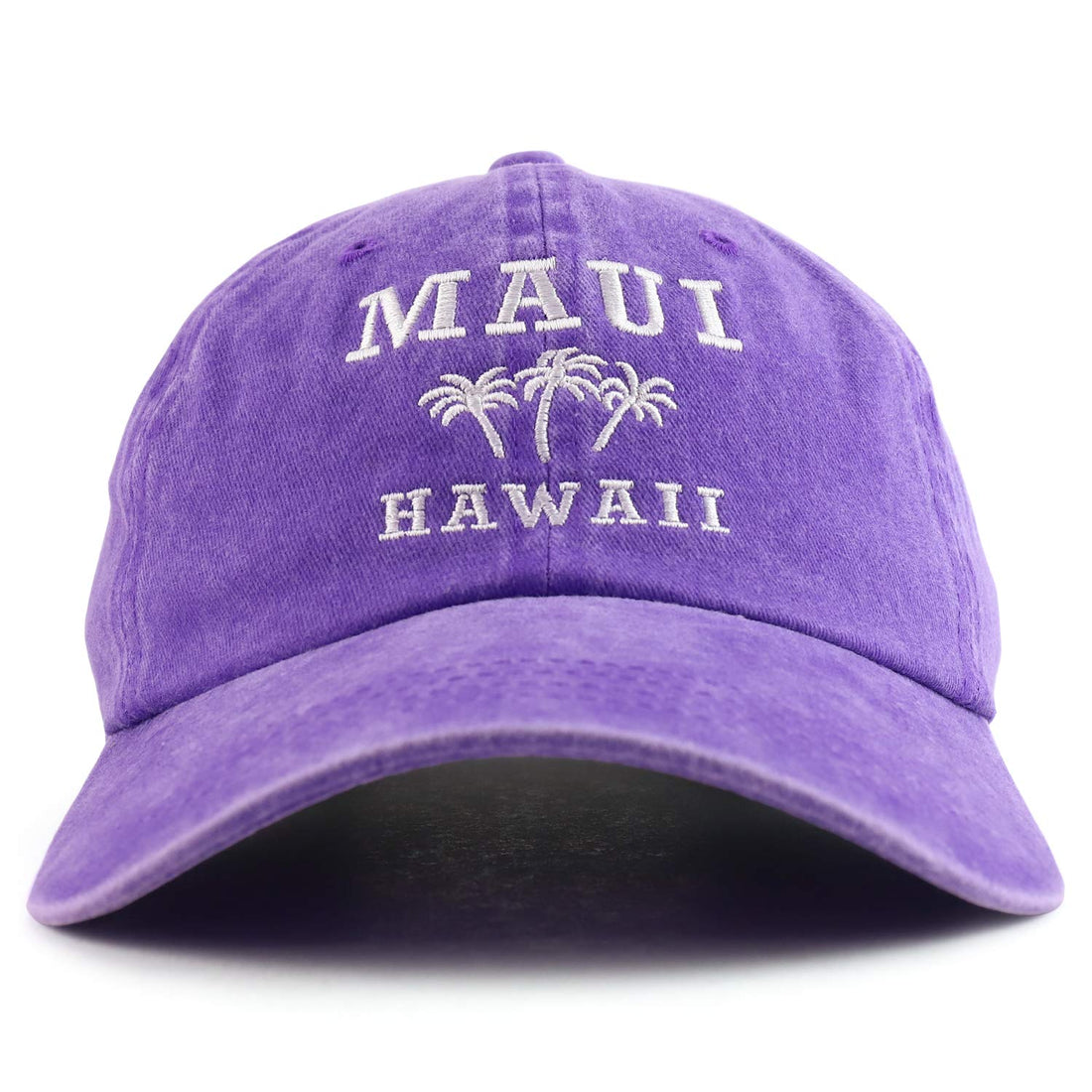 Trendy Apparel Shop Maui Hawaii with Palm Tree Embroidered Unstructured Baseball Cap