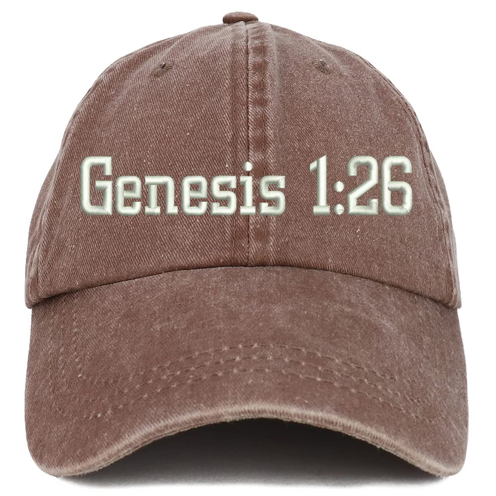 Trendy Apparel Shop Genesis 1:26 Washed Pigment Dyed Baseball Cap