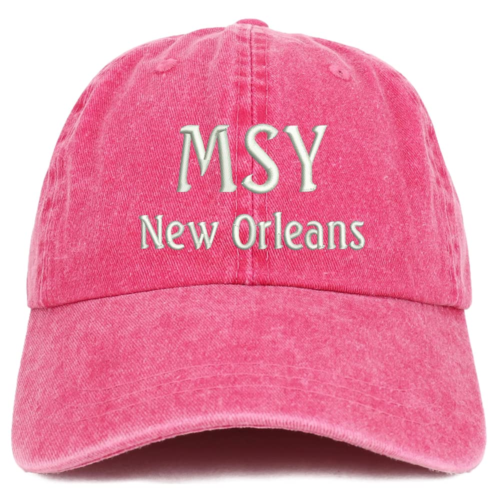 Trendy Apparel Shop MSY New Orleans Embroidered Pigment Dyed Washed Baseball Cap