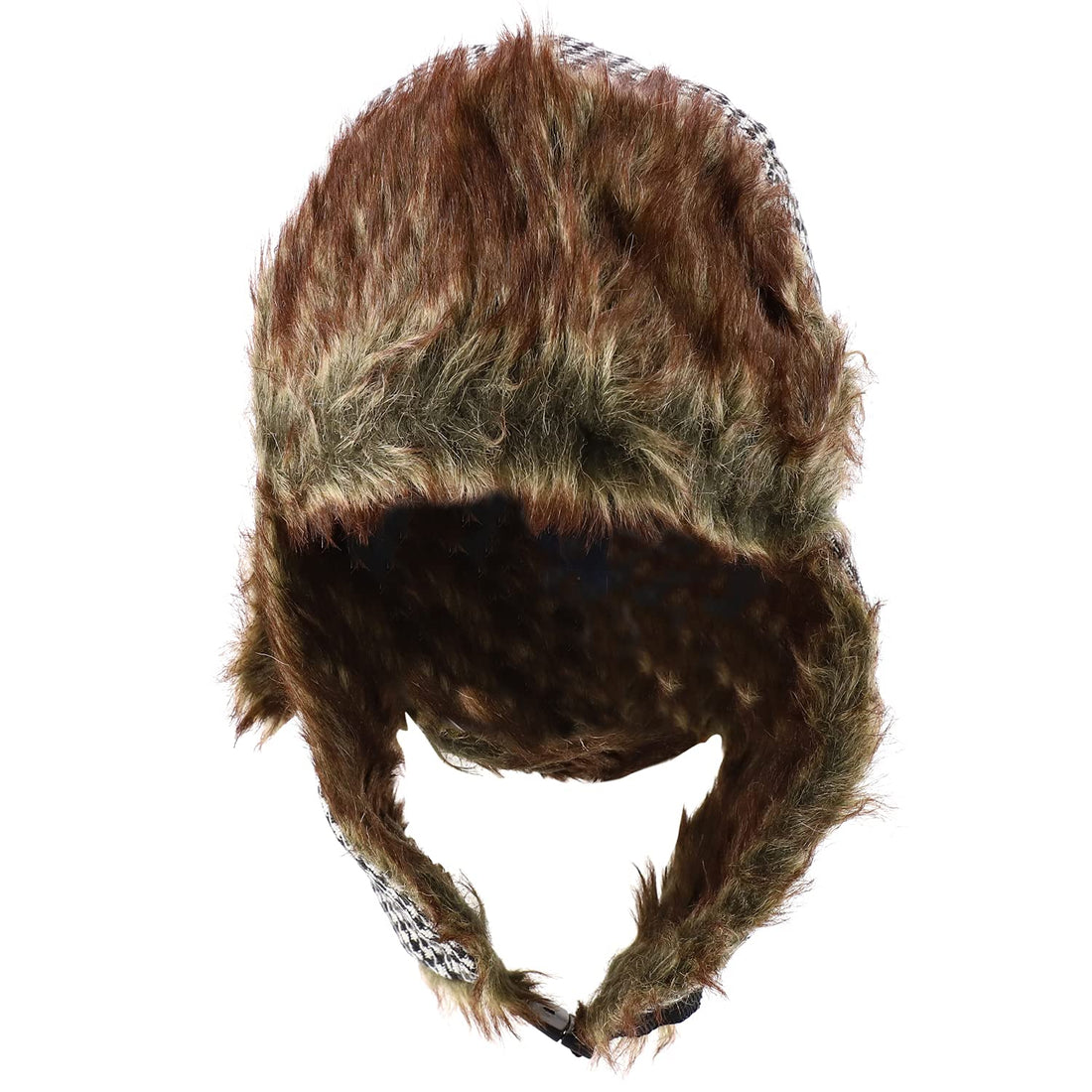 Trendy Apparel Shop Faux Fur Houndstooth Plaid Earflap Winter Trooper Hat