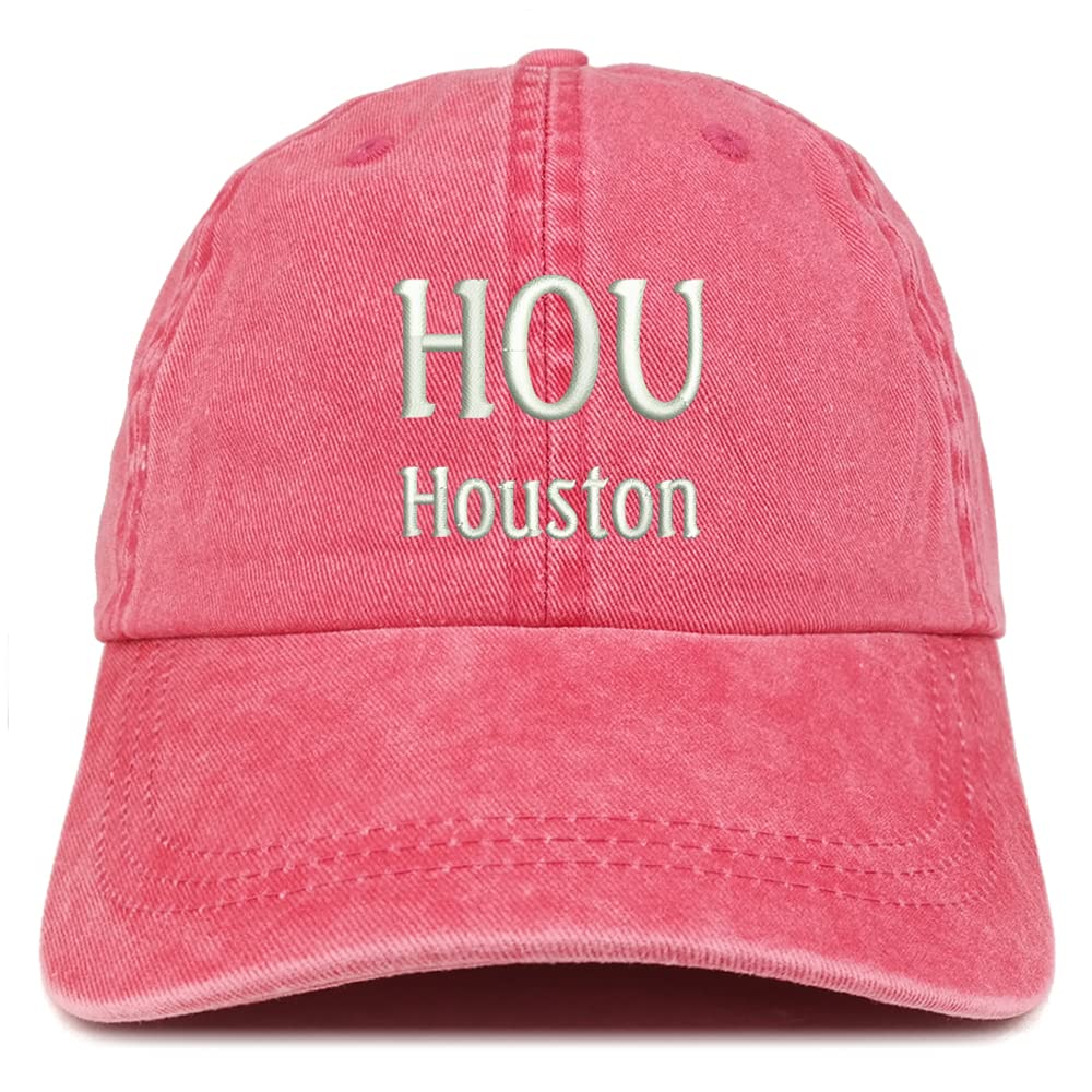 Trendy Apparel Shop HOU Houston Embroidered Pigment Dyed Washed Baseball Cap