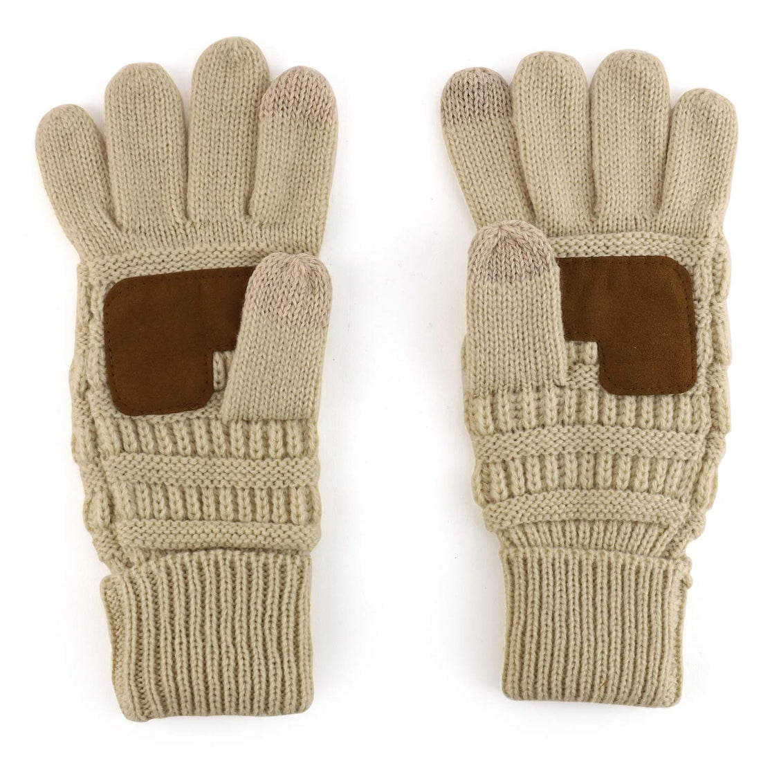 Trendy Apparel Shop Touchscreen Smartphone Suede Palm Texting Knit Gloves