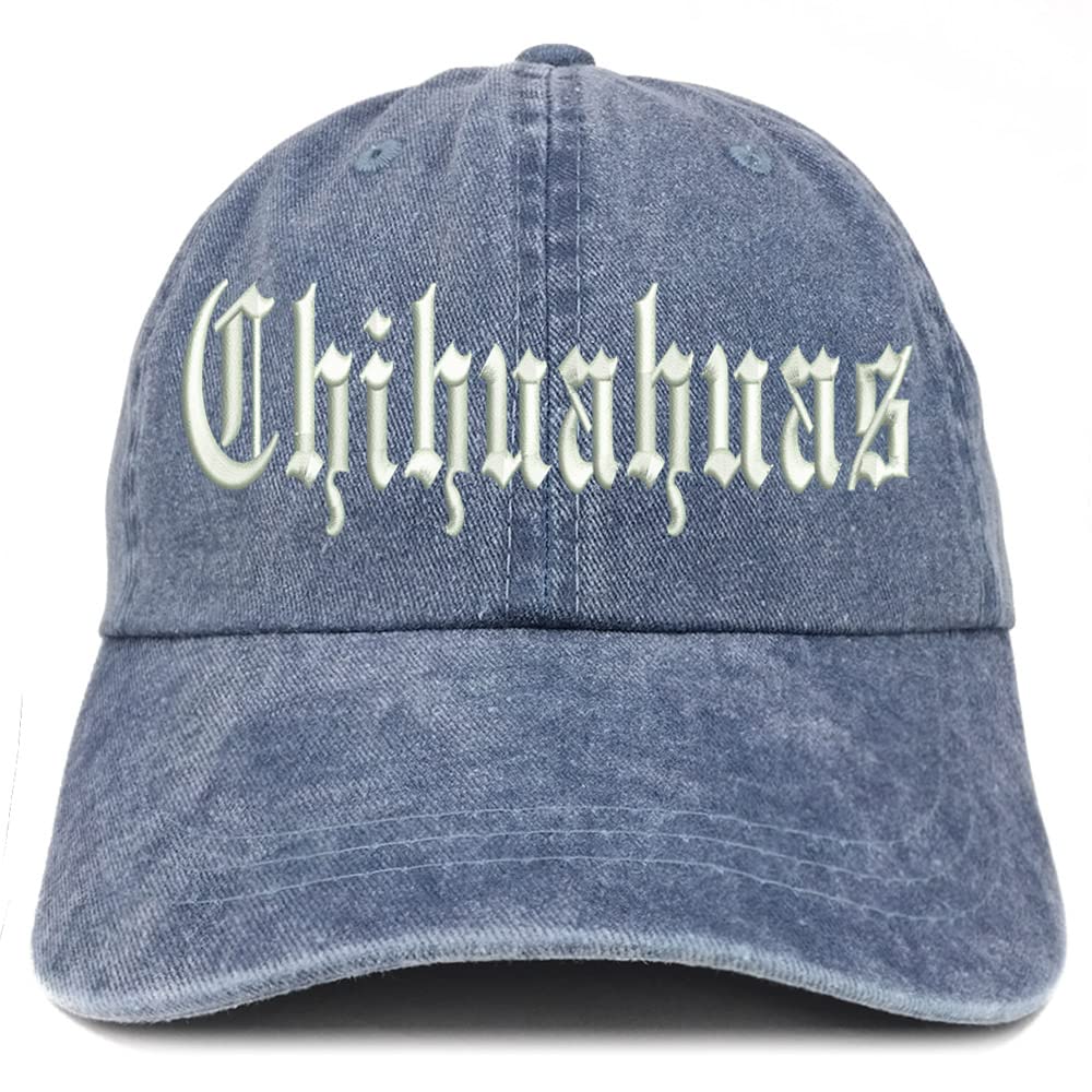 Trendy Apparel Shop Old English Chihuahuas Washed Pigment Dyed Baseball Cap