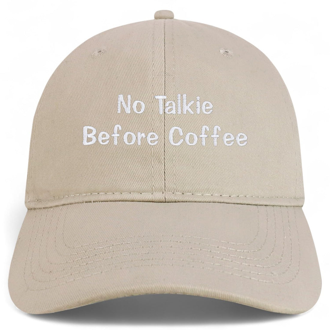 Trendy Apparel Shop No Talkie Before Coffee Embroidered Cotton Unstructured Low Profile Dad Hat