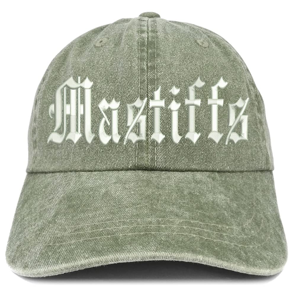 Trendy Apparel Shop Old English Mastiffs Washed Pigment Dyed Baseball Cap