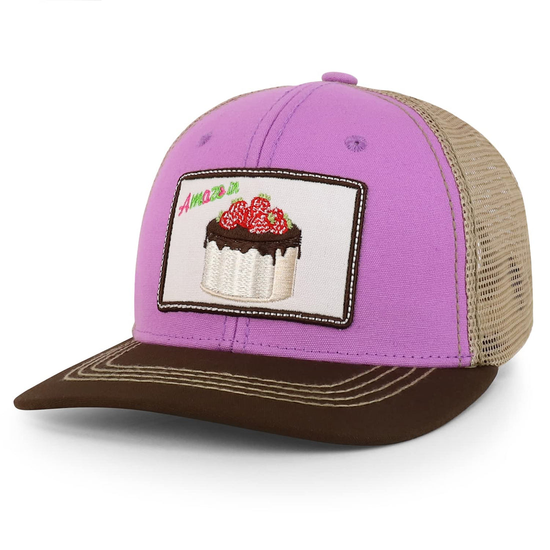 Trendy Apparel Shop Square Sweet Deserts Embroidered Trucker Baseball Cap