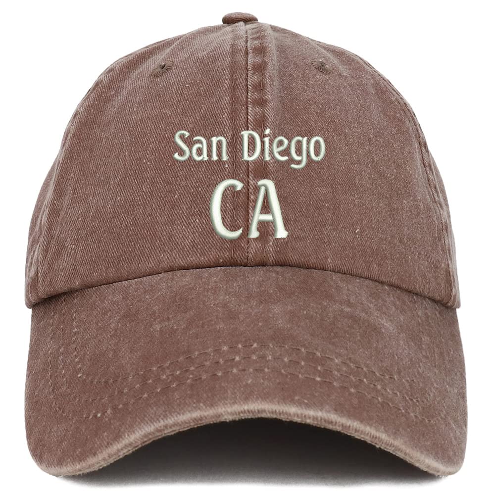 Trendy Apparel Shop San Diego CA Embroidered Pigment Dyed Washed Baseball Cap