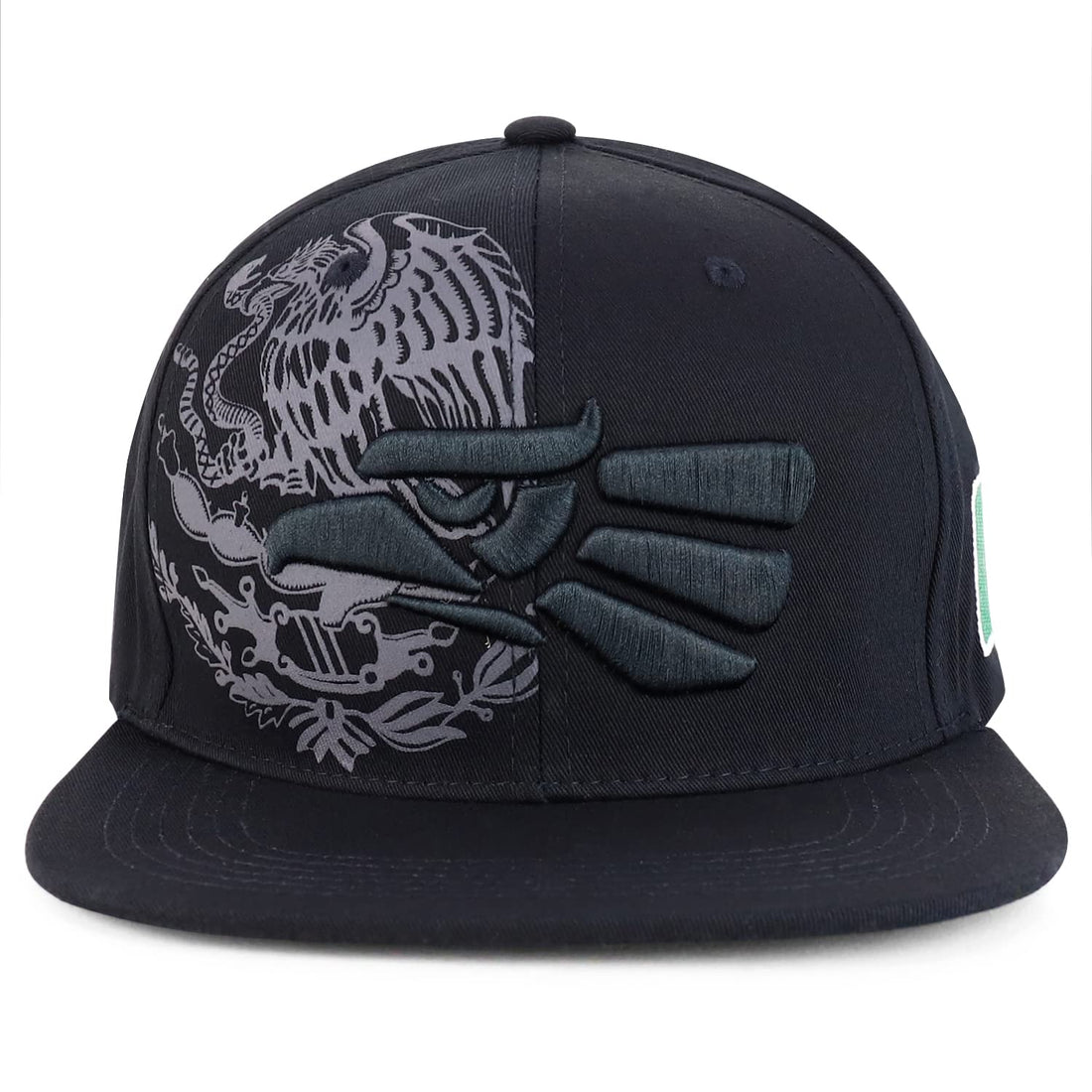 Hecho En Mexico Eagle 3D Embroidered Flat Bill Snapback Cap