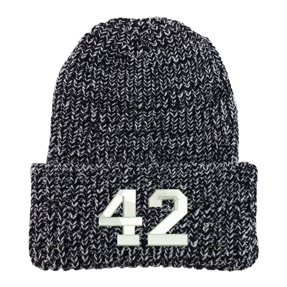 Trendy Apparel Shop Number 42 Collegiate Varsity Long Cuffed Ribbed Beanie