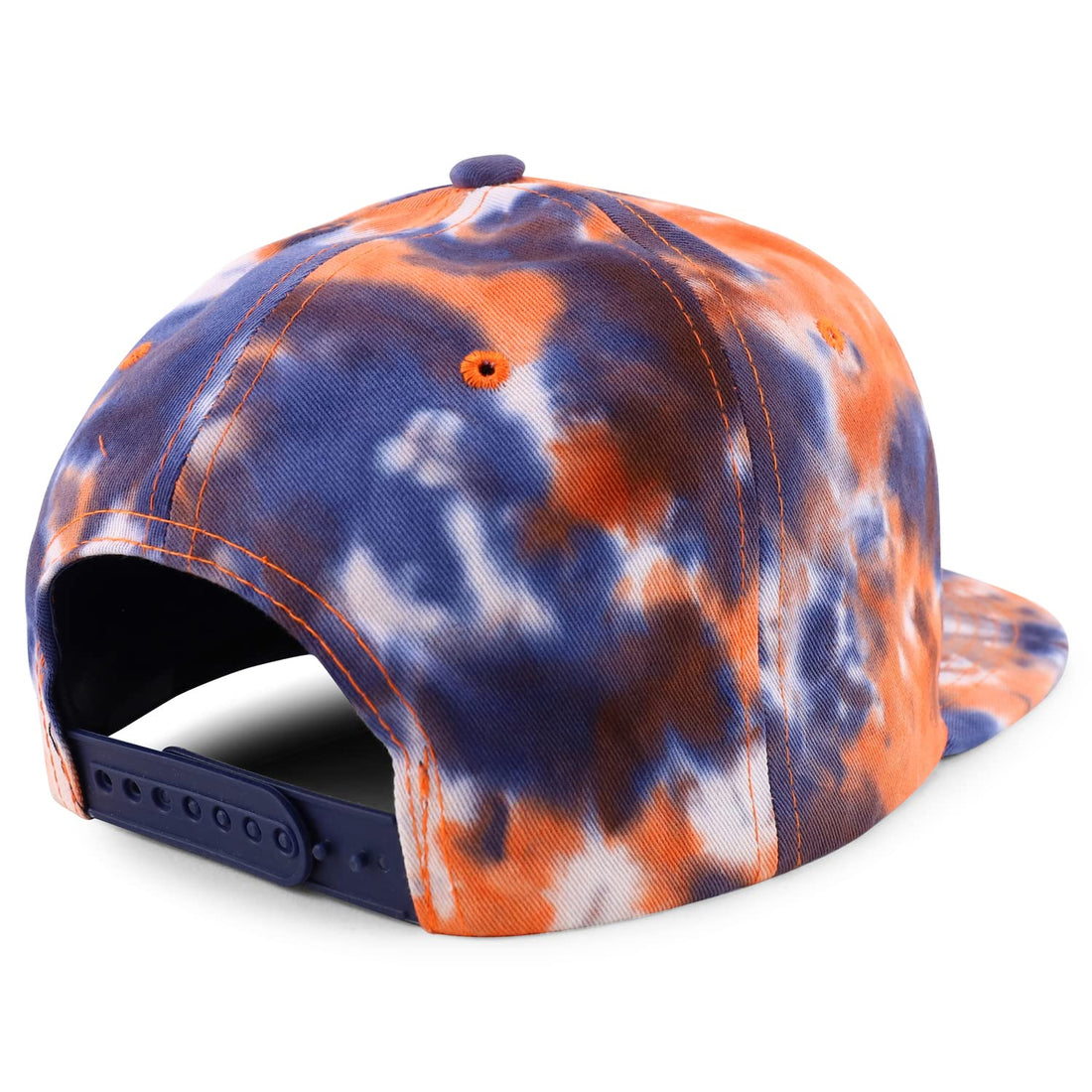 Trendy Apparel Shop Plain 100% Cotton Tie Dyed Pattern Flatbill Snapback Baseball Cap