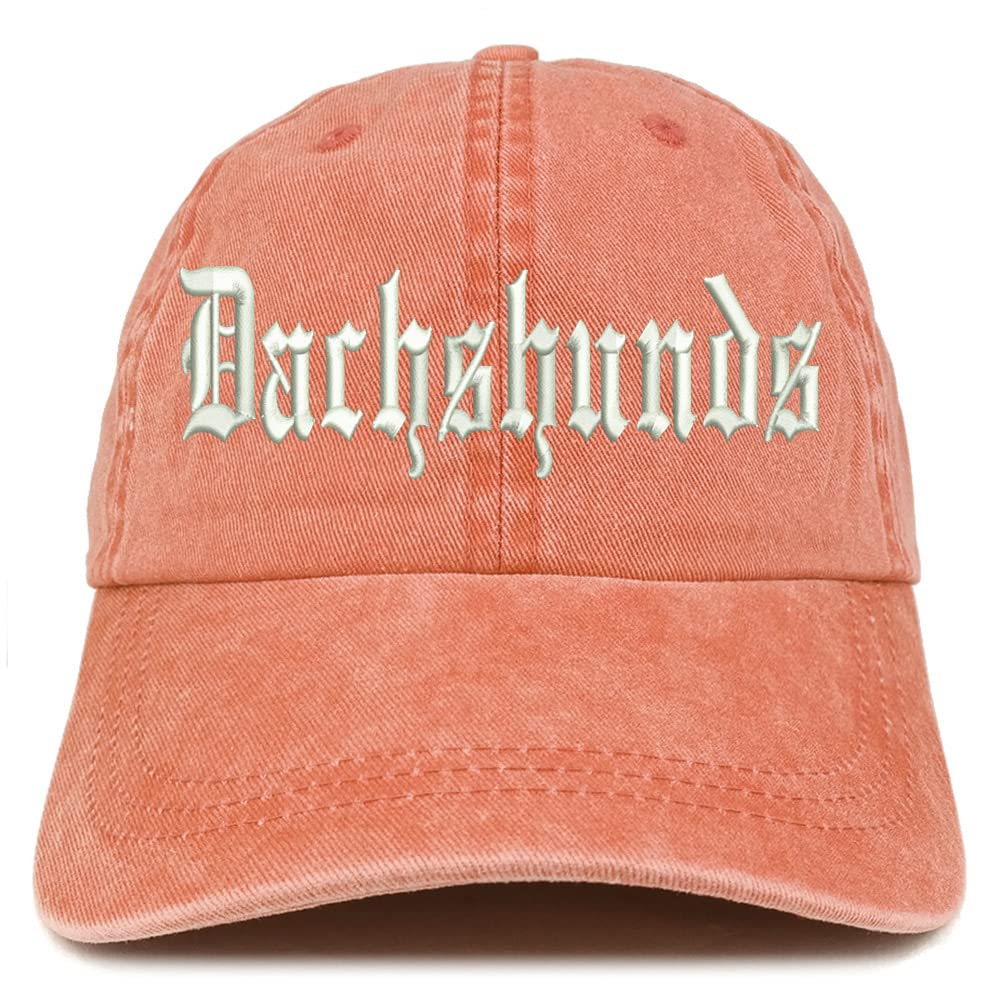 Trendy Apparel Shop Old English Dachshunds Washed Pigment Dyed Baseball Cap