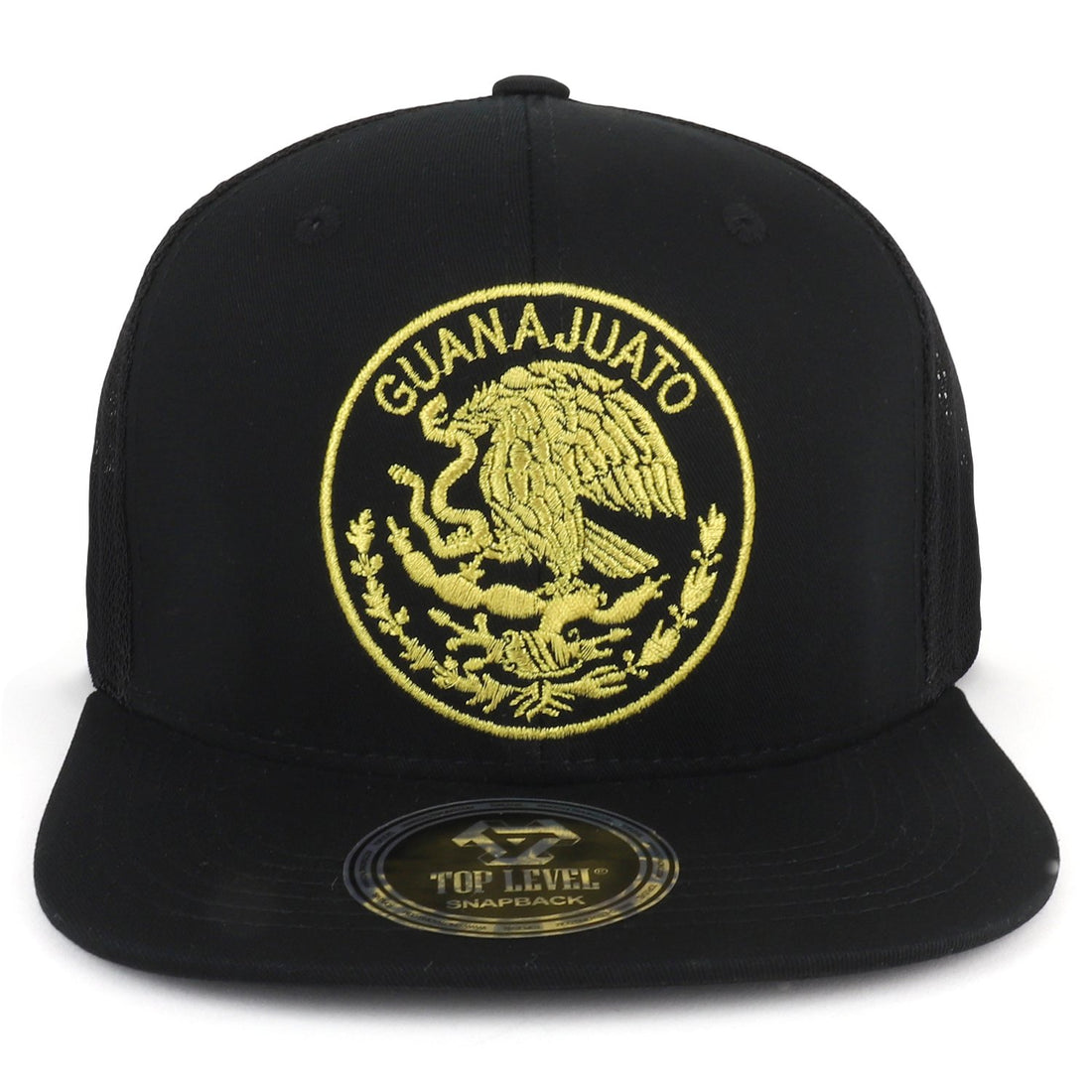 Trendy Apparel Shop City of Mexico Eagle Embroidered Flatbill Trucker Mesh Cap