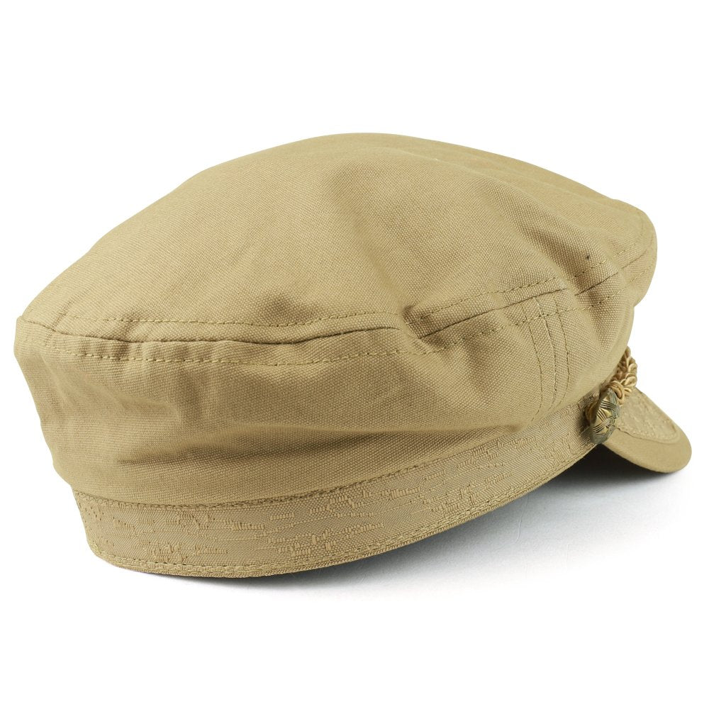 Trendy Apparel Shop 100% Cotton Baker Boy Cap with Rope Band