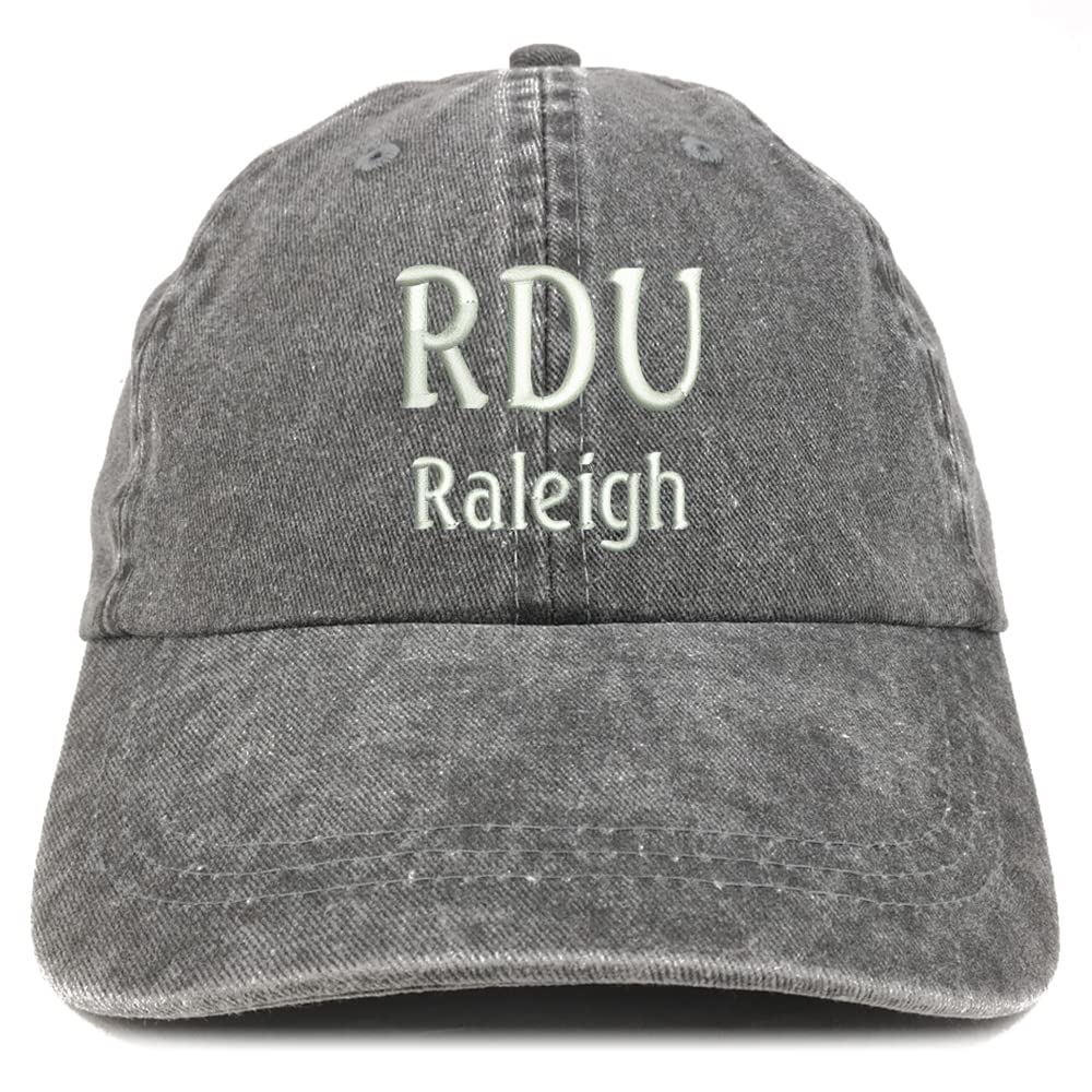 Trendy Apparel Shop RDU Raleigh Embroidered Pigment Dyed Washed Baseball Cap