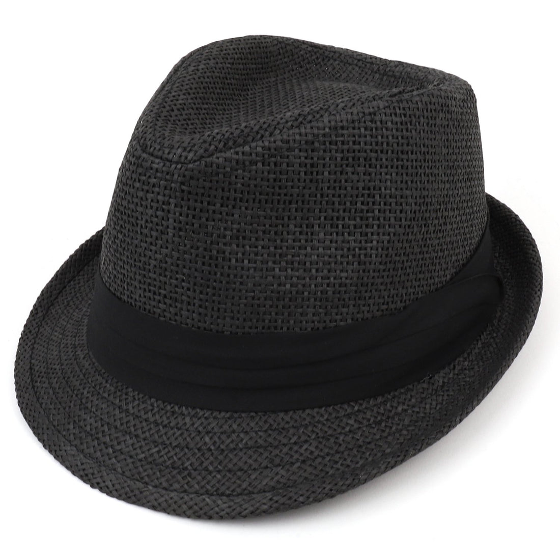 Trendy Apparel Shop Kid's Lightweight Straw Fedora Hat with Hat Band