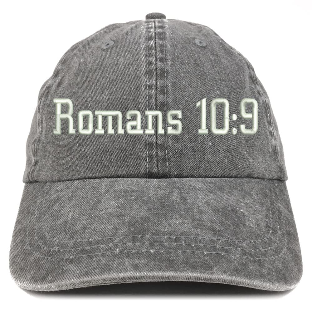 Trendy Apparel Shop Romans 10:9 Washed Pigment Dyed Baseball Cap