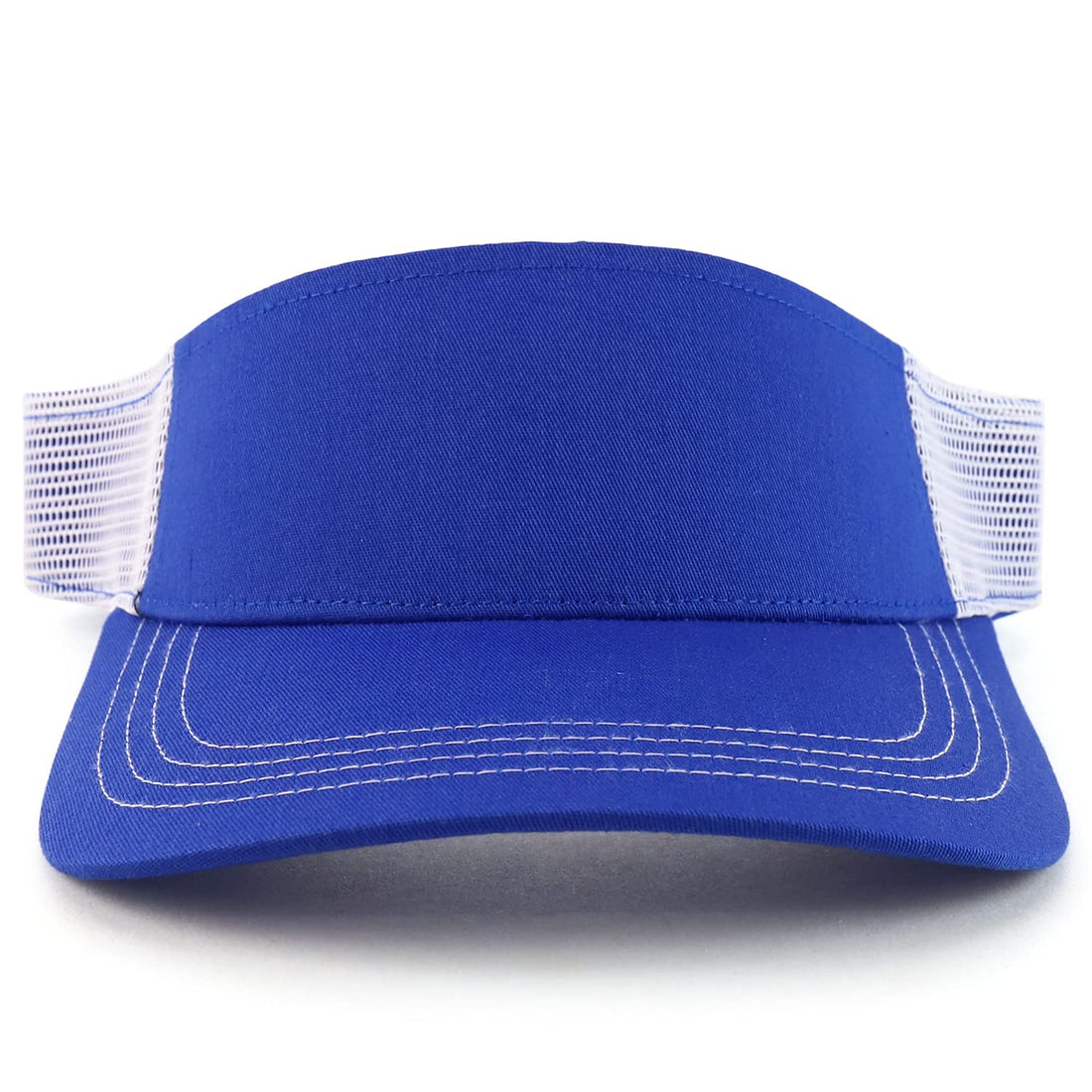 Trendy Apparel Shop Plain 2 Tone Mesh Back Visor with Adjustable Snap Closure