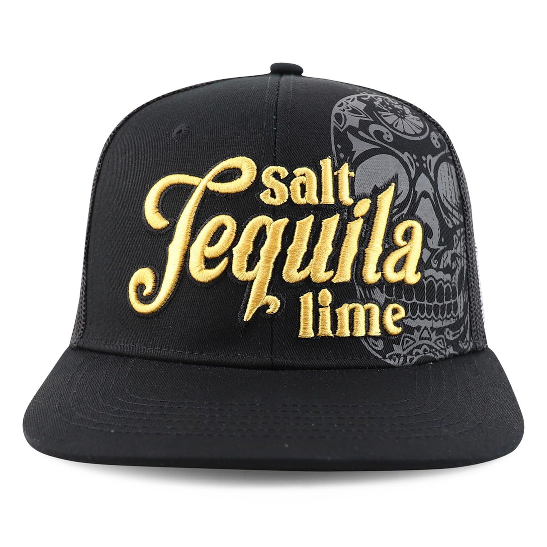 Trendy Apparel Shop Tequila Salt Lime 3D Embroidered Flatbill Mesch Back Cap