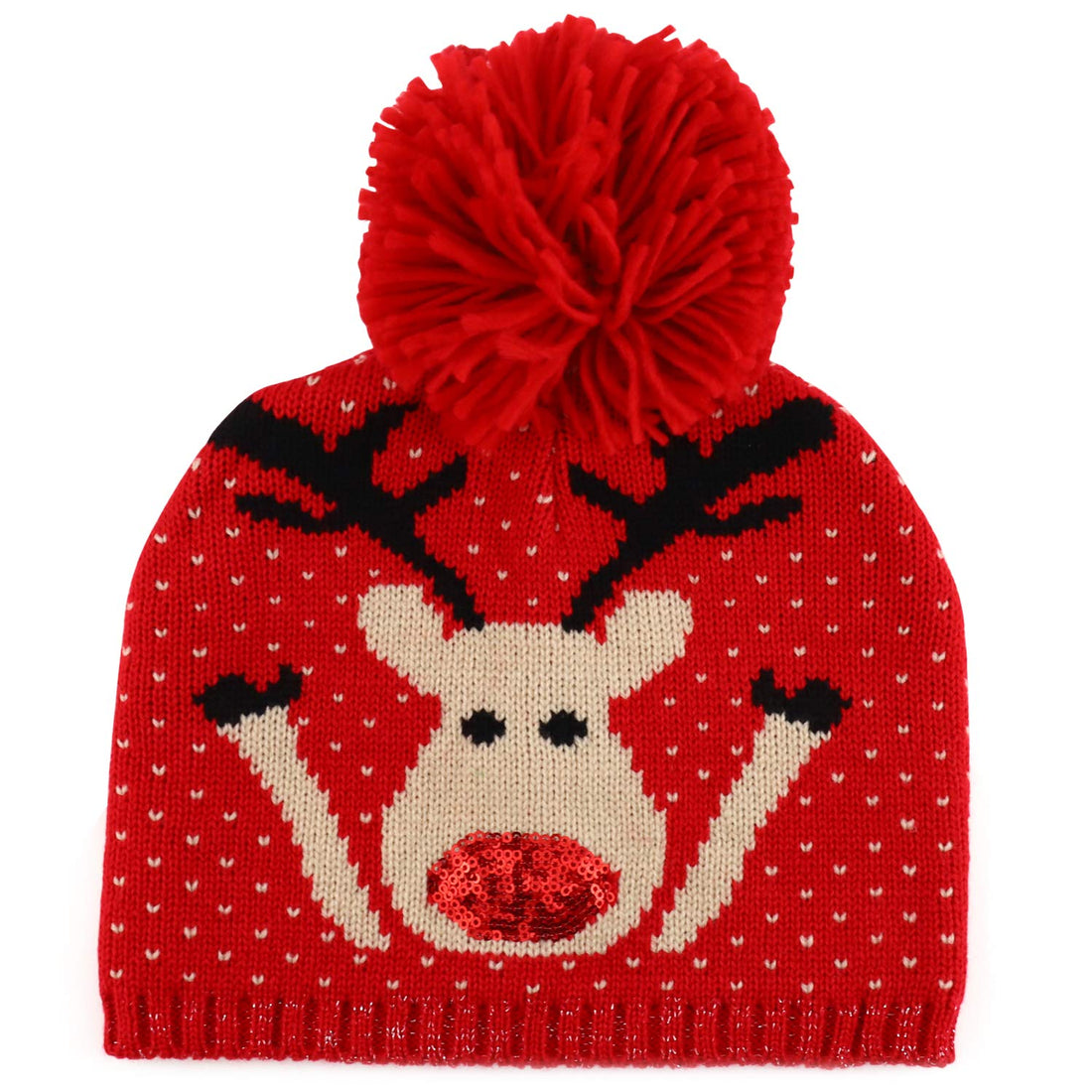 Trendy Apparel Shop Happy Holidays Christmas Theme Winter Xmas Pom Beanies