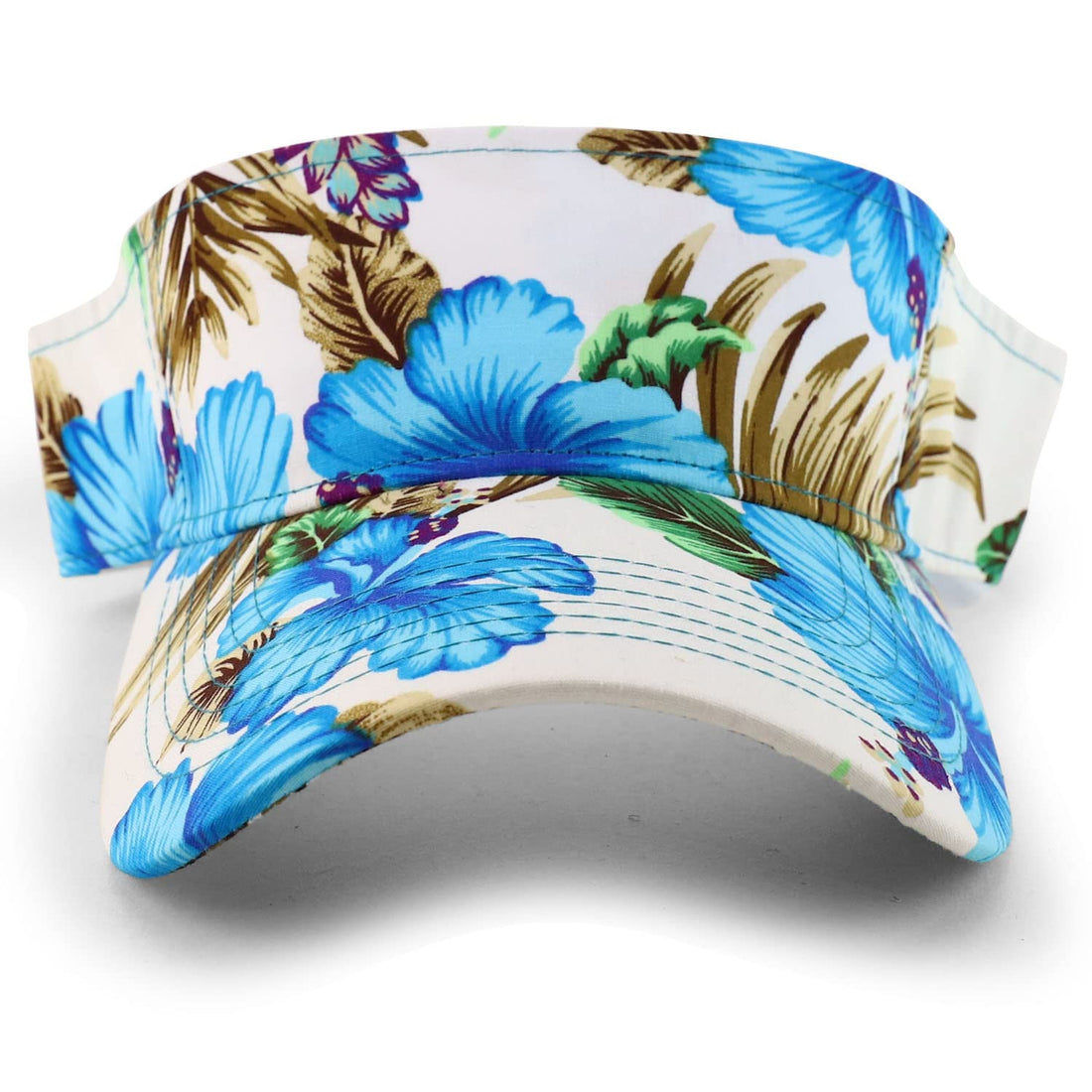 Trendy Apparel Shop Tropical Flower Hibiscus Pattern Print Summer Visor Cap