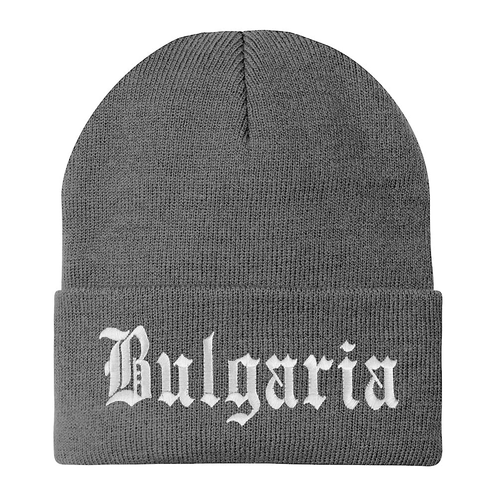 Trendy Apparel Shop Bulgaria Old English Embroidered Long Cuff Beanie