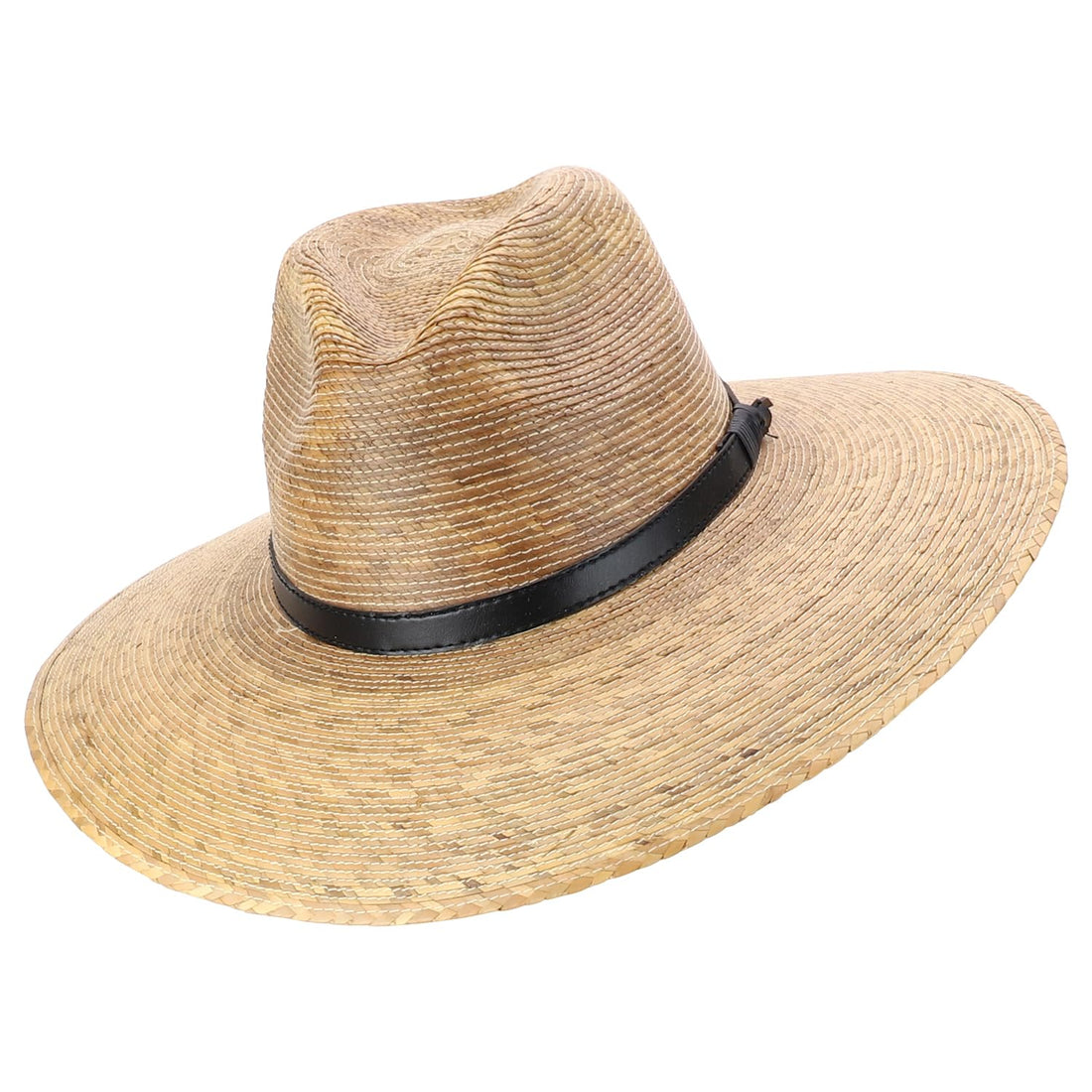 Trendy Apprel Shop Palm Braid UPF 50+ Wide Brim Fedora Crown Sun Hat