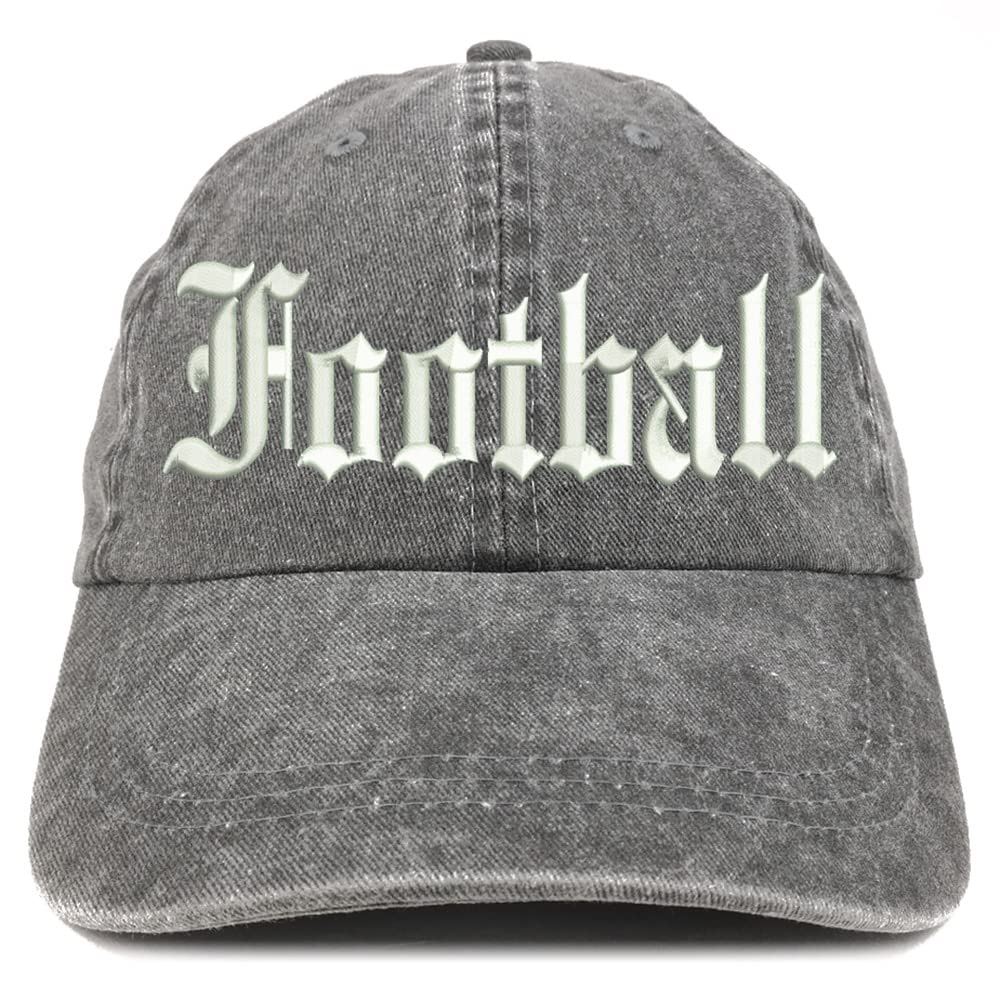 Trendy Apparel Shop Old English Football Washed Pigment Dyed Baseball Cap