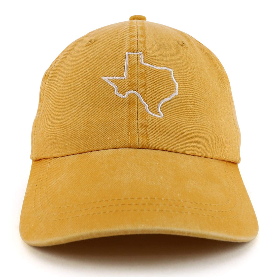 Trendy Apparel Shop Texas State Outline Embroidered Washed Cotton Adjustable Cap