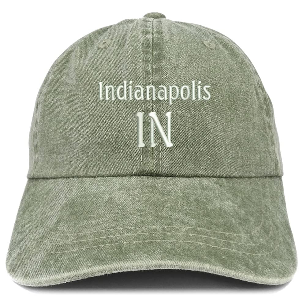 Trendy Apparel Shop Indianapolis in Embroidered Pigment Dyed Washed Baseball Cap