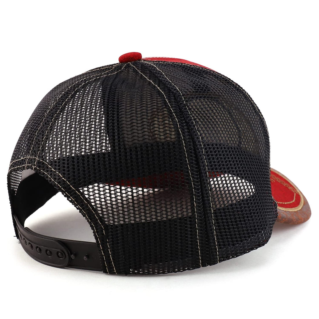 Trendy Apparel Shop Rodeo Leather Patch Trucker Snapback Ball Cap