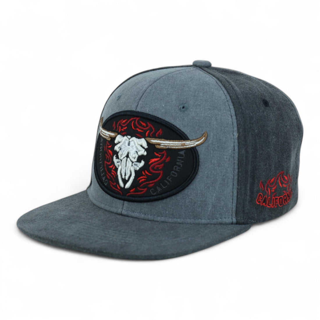 Trendy Apparel Shop Rodeo Design Embroidered Washed Cotton Flat Bill Snapback Cap