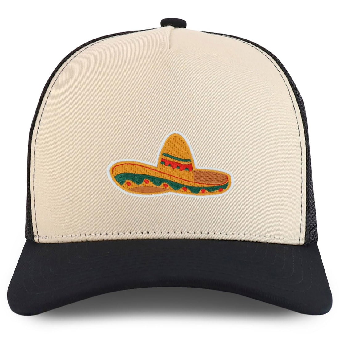 Trendy Apparel Shop Mexican Fiesta Sombrero Embroidered Patch Trucker Cap