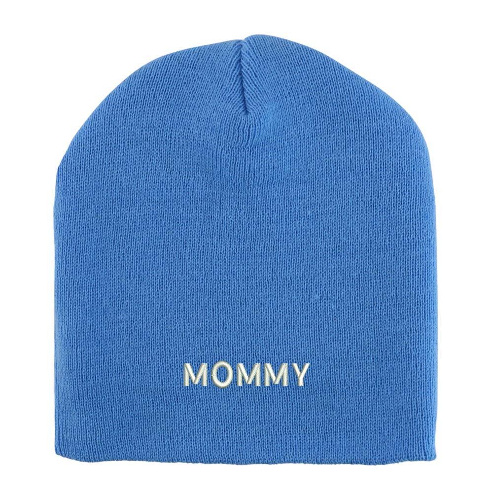 Trendy Apparel Shop Mommy Embroidered Made in USA Short Acrylic Knit Winter Beanie Hat