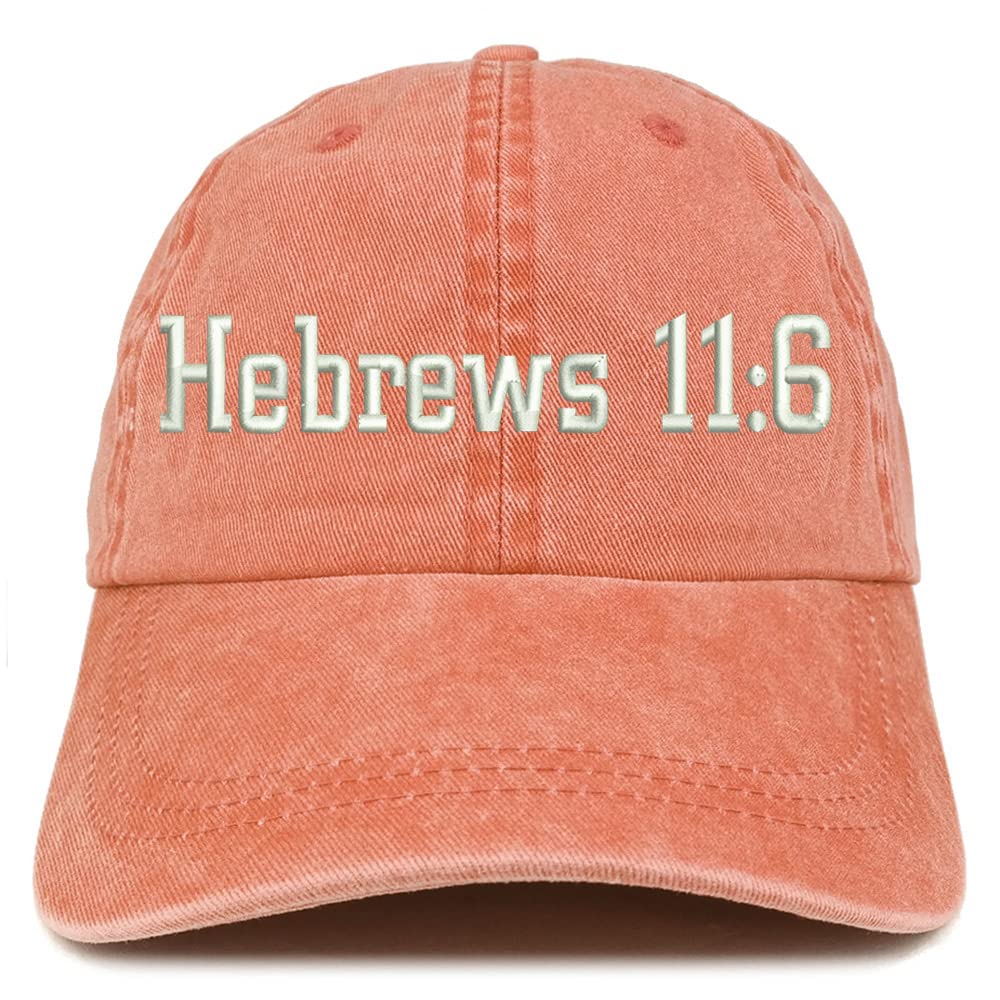 Trendy Apparel Shop Hebrew 11:6 Washed Pigment Dyed Baseball Cap
