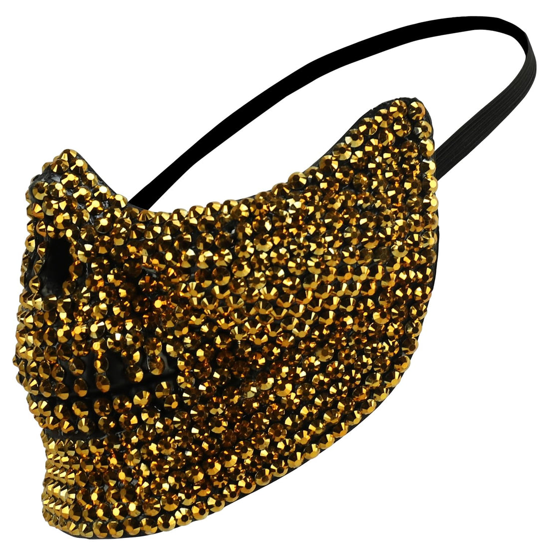 Trendy Apparel Shop Bling Rhinestone Skull Half Mask Costume Accessory
