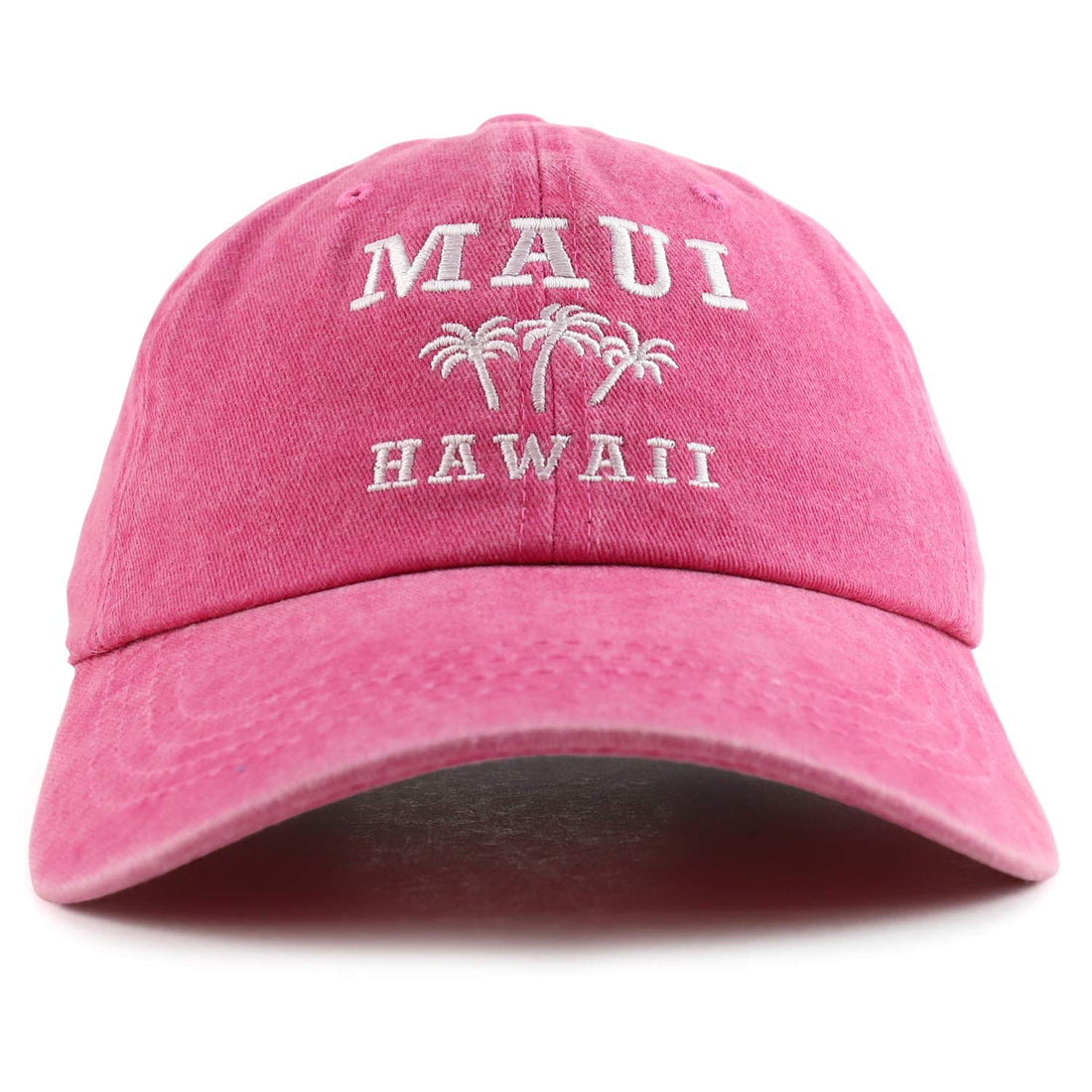 Trendy Apparel Shop Maui Hawaii with Palm Tree Embroidered Unstructured Baseball Cap