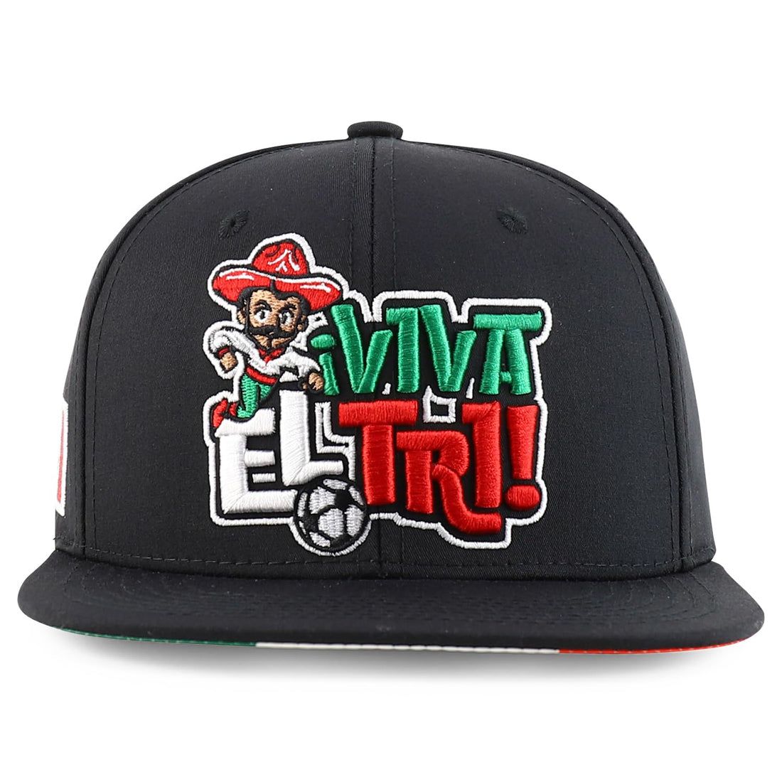 Trendy Apparel Shop Mexico El Tri Soccer Theme Embroidered Flatbill Snapback Cap