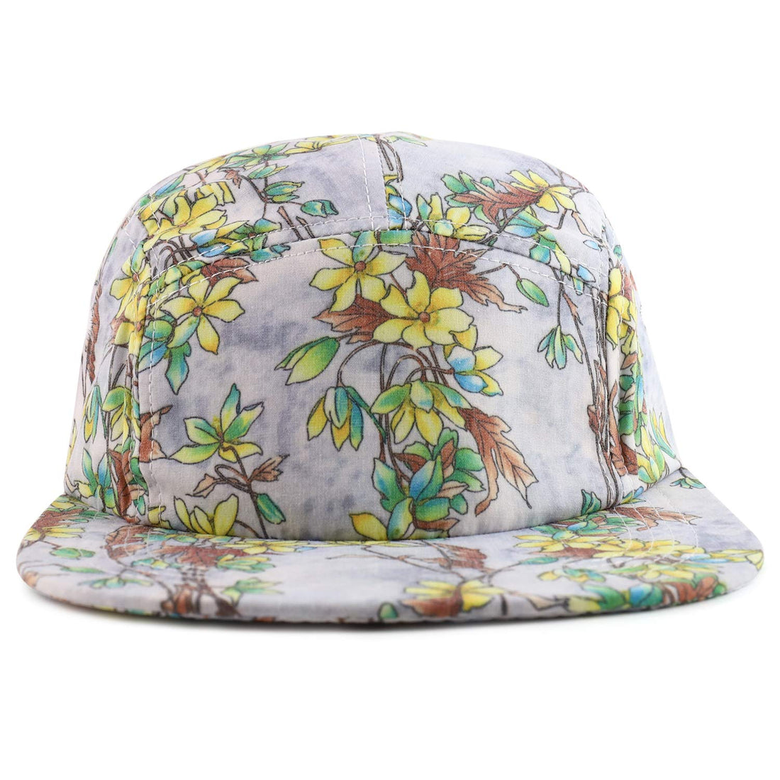 Trendy Apparel Shop Men's 5 Panel Blossom Floral Design Baseball Cap