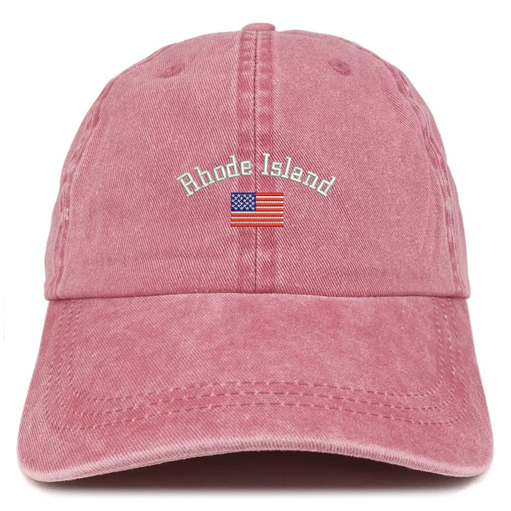 Trendy Apparel Shop Rhode Island USA Flag Pigment Dyed Washed Baseball Cap