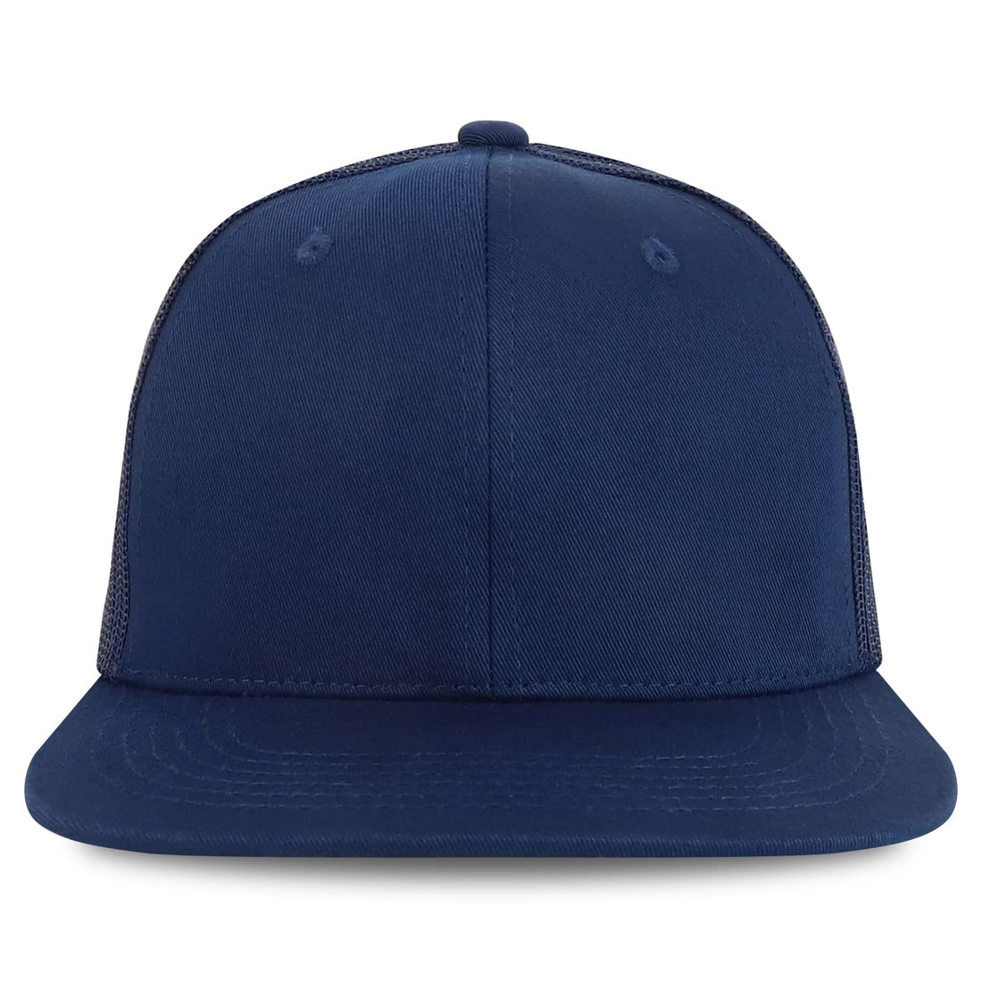 Trendy Apparel Shop Plain Solid Cotton Mesh Flatbill Snapback Cap