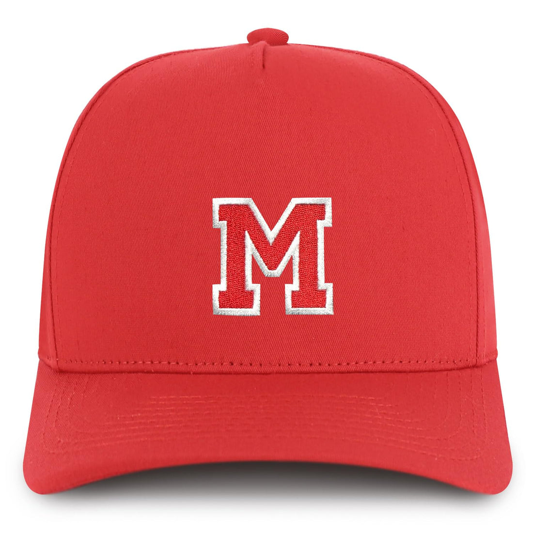 Trendy Apparel Shop Letter M Varsity Font 5 Panel Structured Baseball Cap