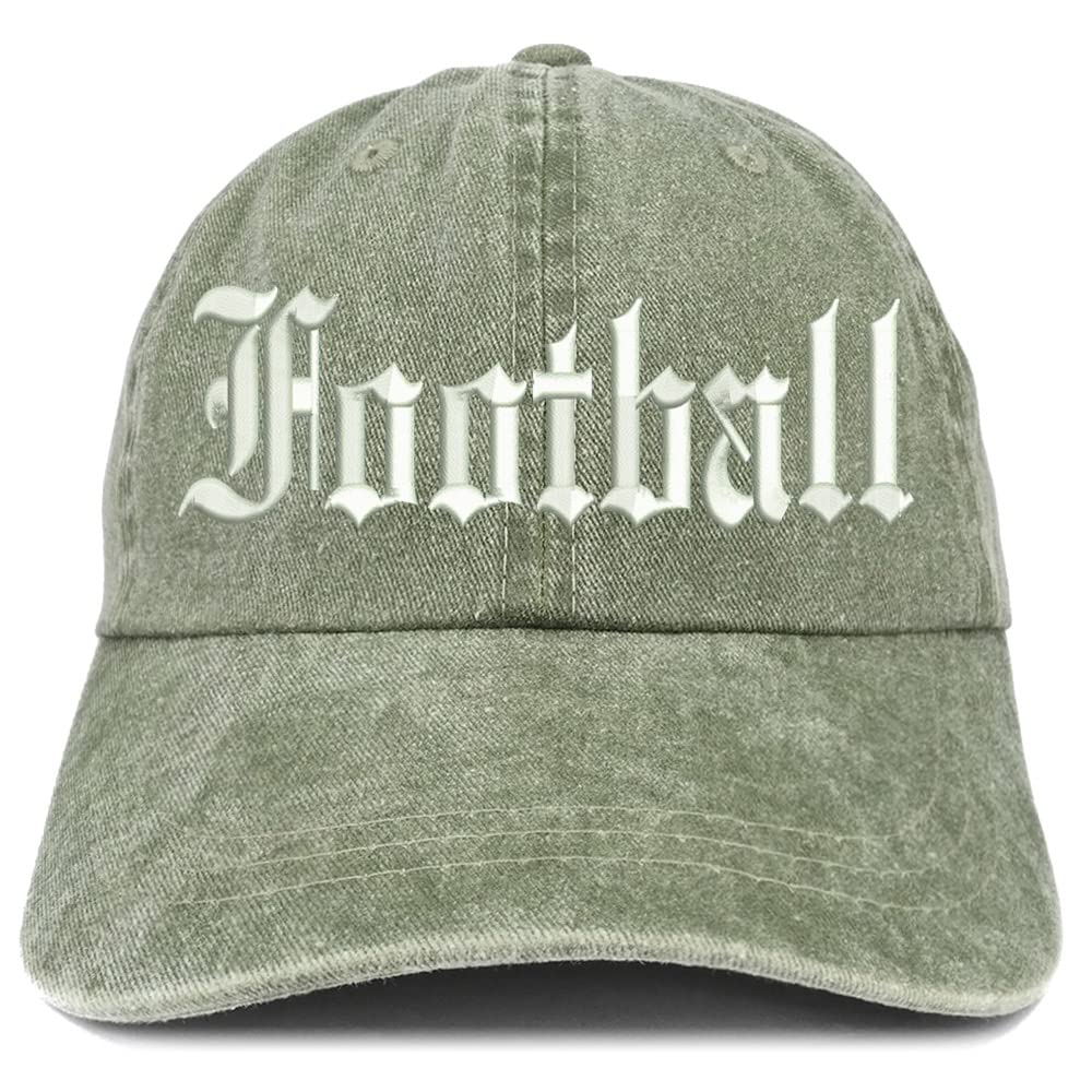 Trendy Apparel Shop Old English Football Washed Pigment Dyed Baseball Cap