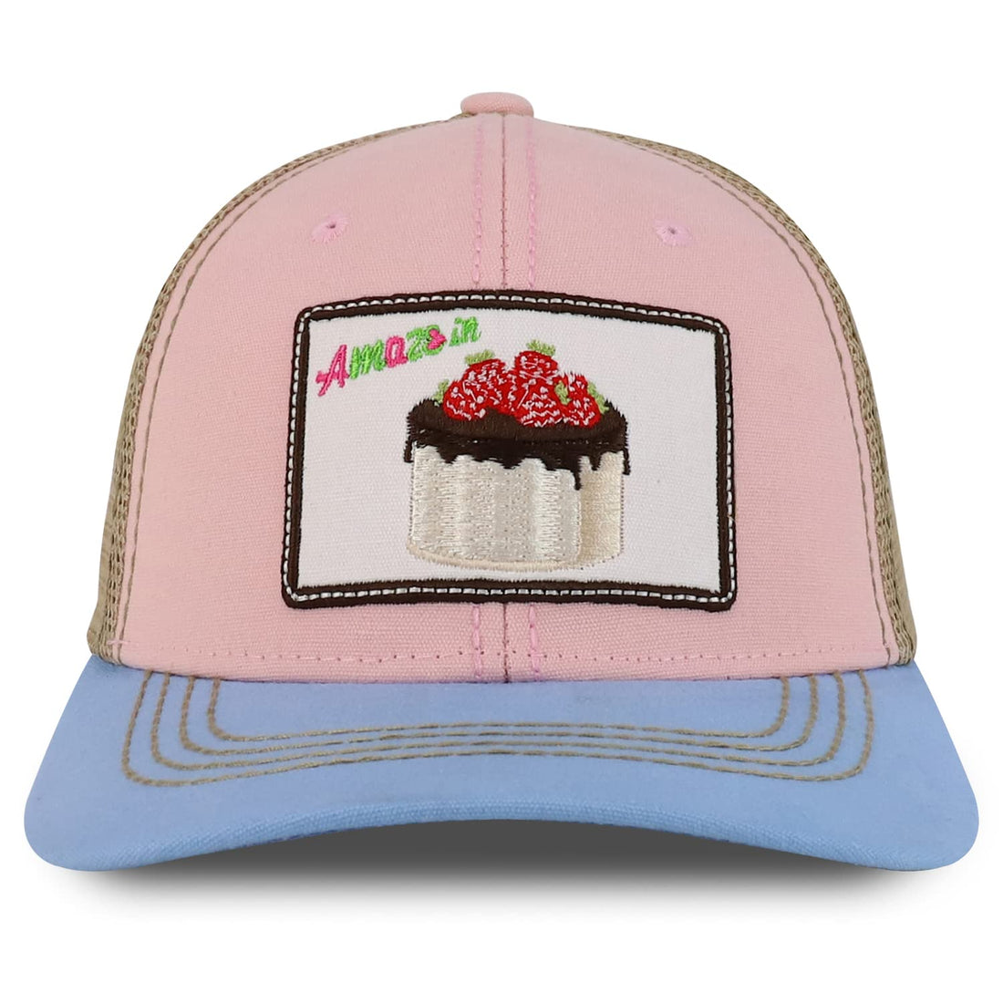 Trendy Apparel Shop Square Sweet Deserts Embroidered Trucker Baseball Cap